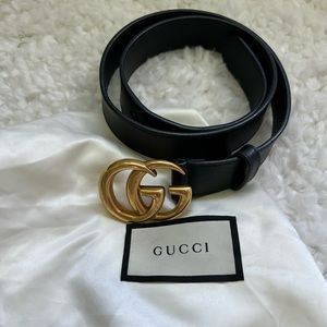 SOLD - Gucci Marmont Black Belt - Size 75